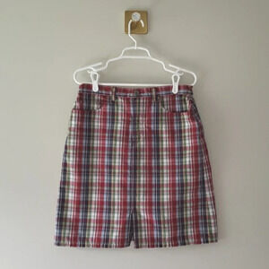 Eddie Bauer 100% Cotton Plaid Skirt 12 Preppy Athleisure Teacher Academia Y2K